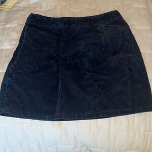 Classic Navy Corduroy Mini Skirt - Women's